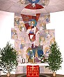 Altar und Wandbild in der Friedenskirche Zedtwitz. Zum Vergrern klicken!